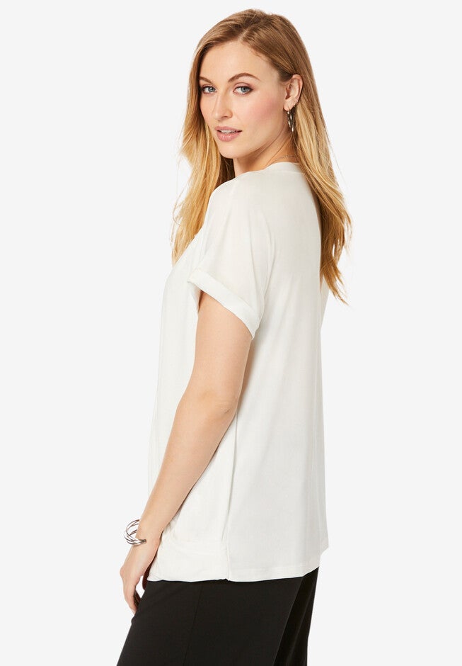 Surplice Wrap Top, , alternate image number 2