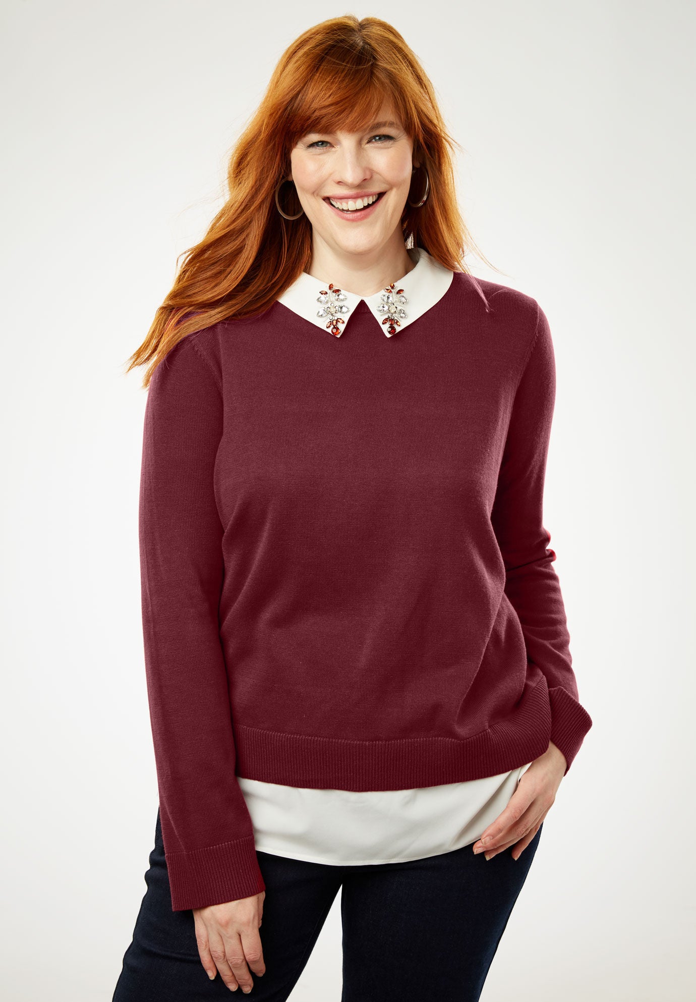 Twofer sweater blouse clearance