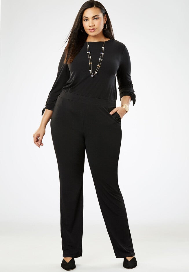 Travel Knit Jumpsuit, BLACK, hi-res image number null