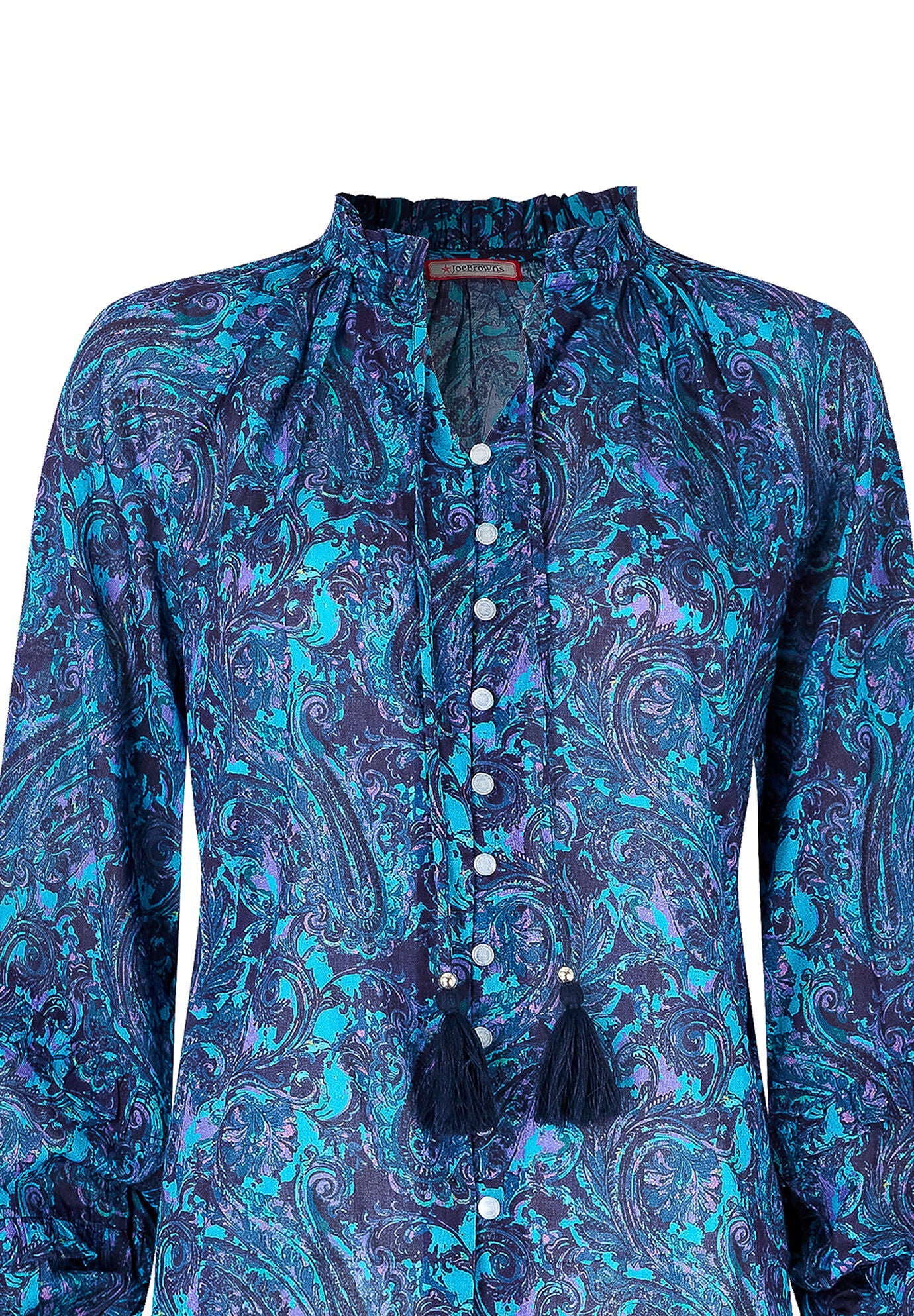 Boho Tassel Blouse, BOHO WATERCOLOR PAISLEY, alternate image number 3
