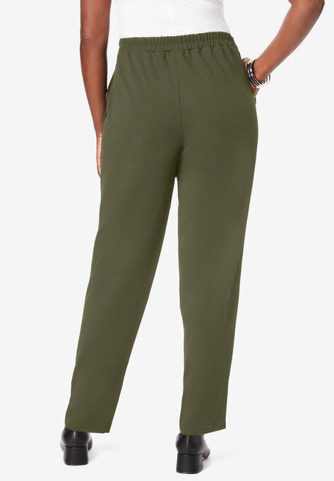 Stretch Knit Crepe Straight Leg Pants, , on-hover image number null