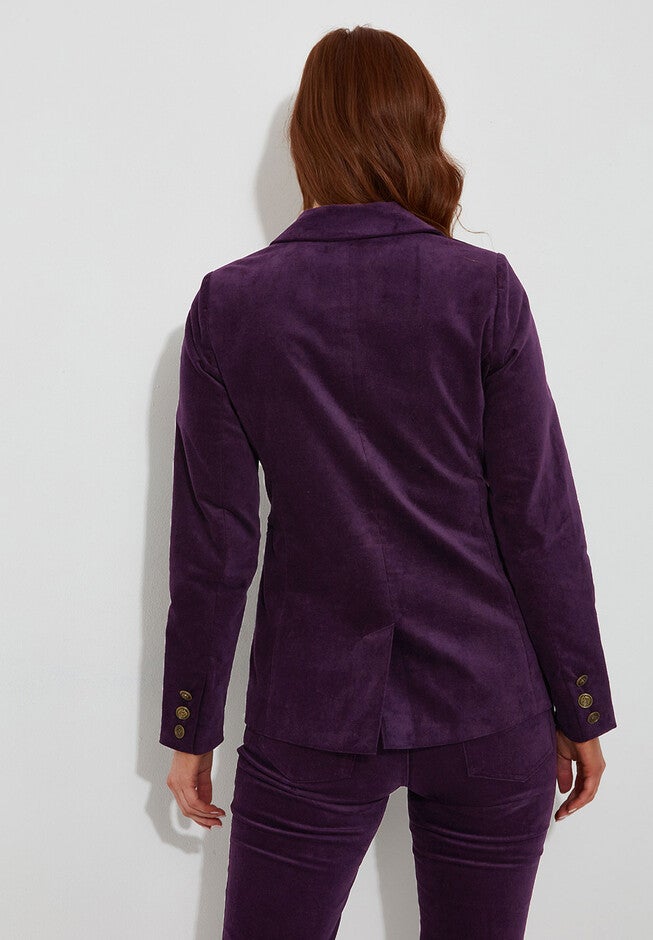 Moleskin Blazer, PURPLE PENNANT, alternate image number 3