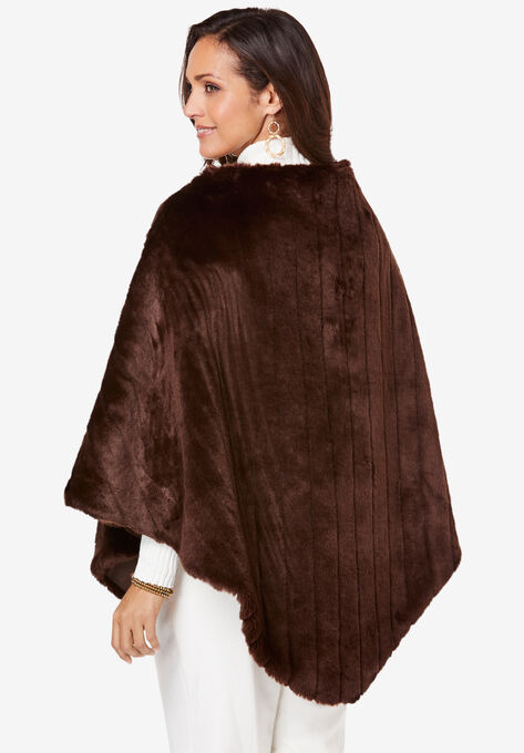Faux Fur Poncho, , on-hover image number null