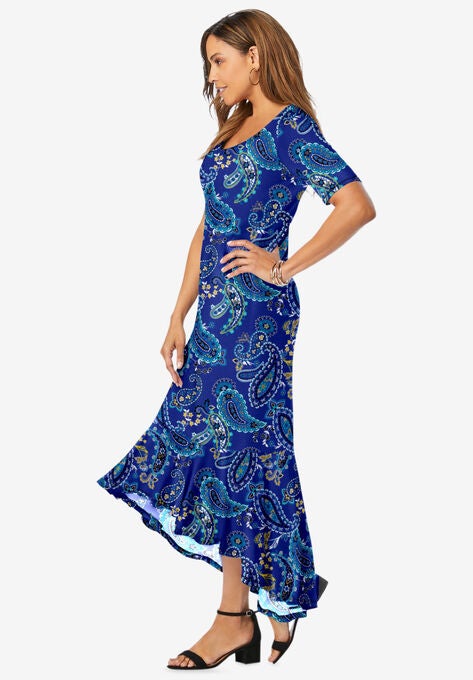 Everyday Knit Flounce Hem Maxi Dress, , alternate image number null