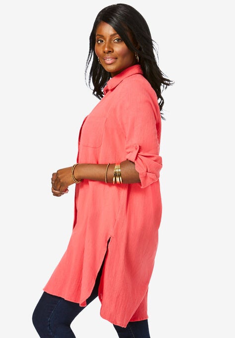 Gauze Mega Tunic, , alternate image number null
