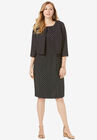 Cropped Jacket Dress, BLACK IVORY DOT, hi-res image number null