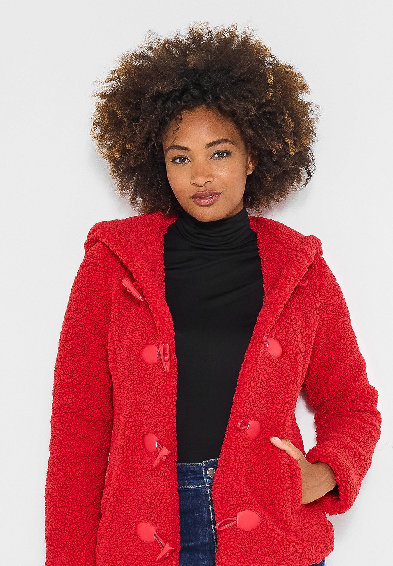 Hooded Sherpa Toggle Jacket