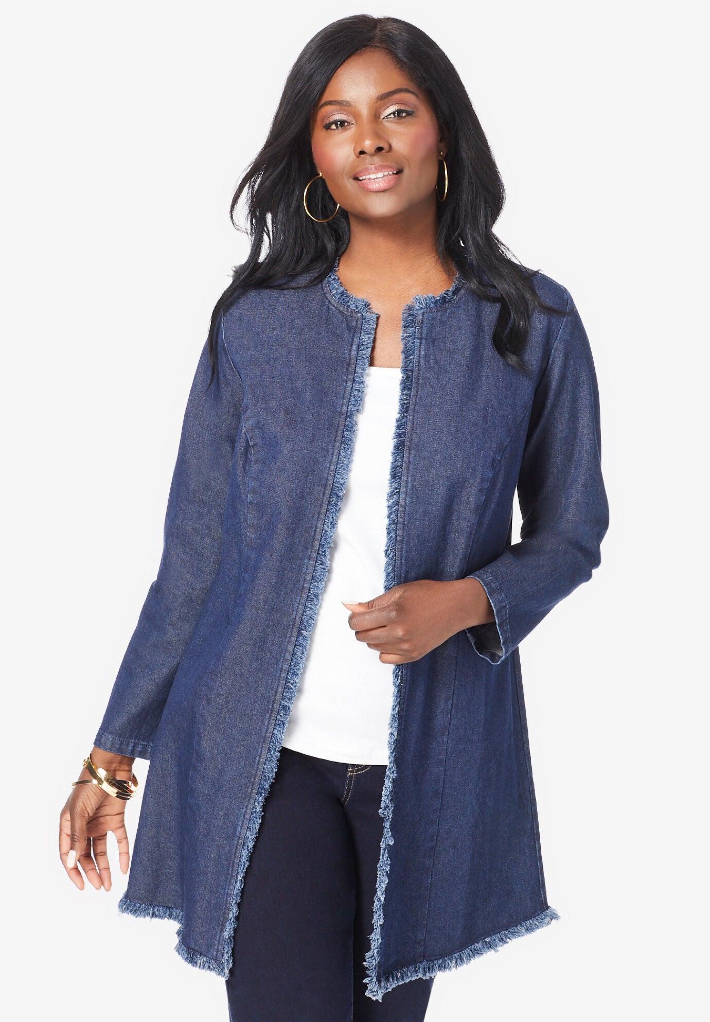 Fringe Trim Jacket Jessica London