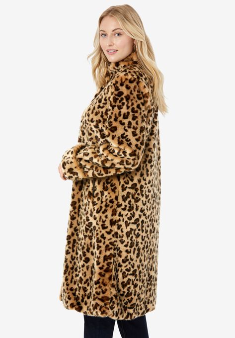 Faux Fur Swing Coat, , alternate image number null
