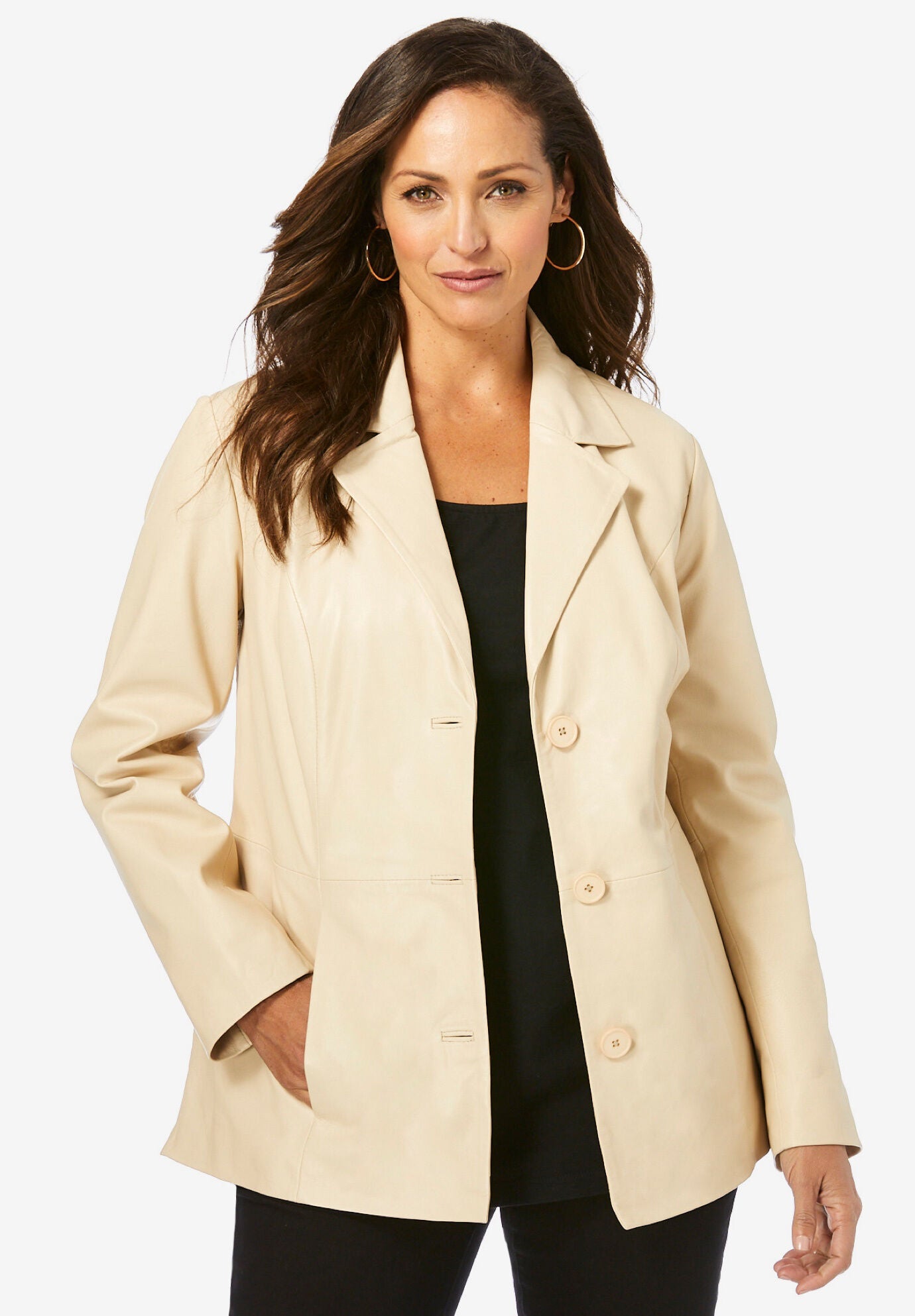 plus size white leather jacket