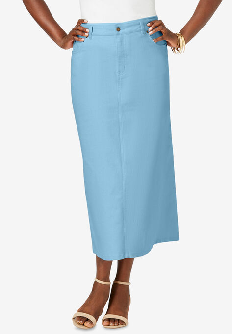 True Fit Denim Skirt, MEADOW BLUE, hi-res image number null