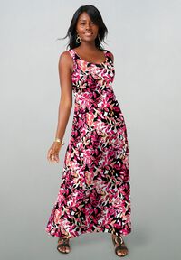 Special Occasion Georgette Flyaway Maxi Dress, Pink Sketched  display picture 1