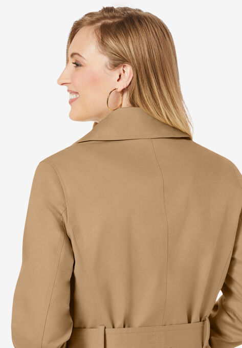 Double Breasted Long Trench Coat, , alternate image number null