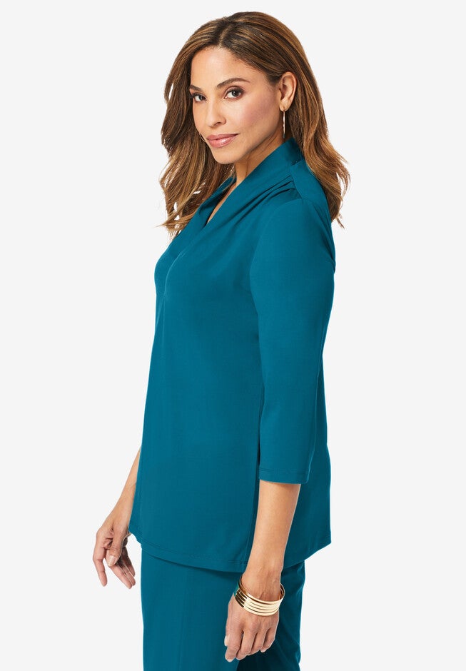 Travel Knit V-Neck Tee, , alternate image number null