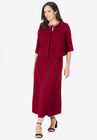 Beaded Jacket Dress, RICH BURGUNDY, hi-res image number null