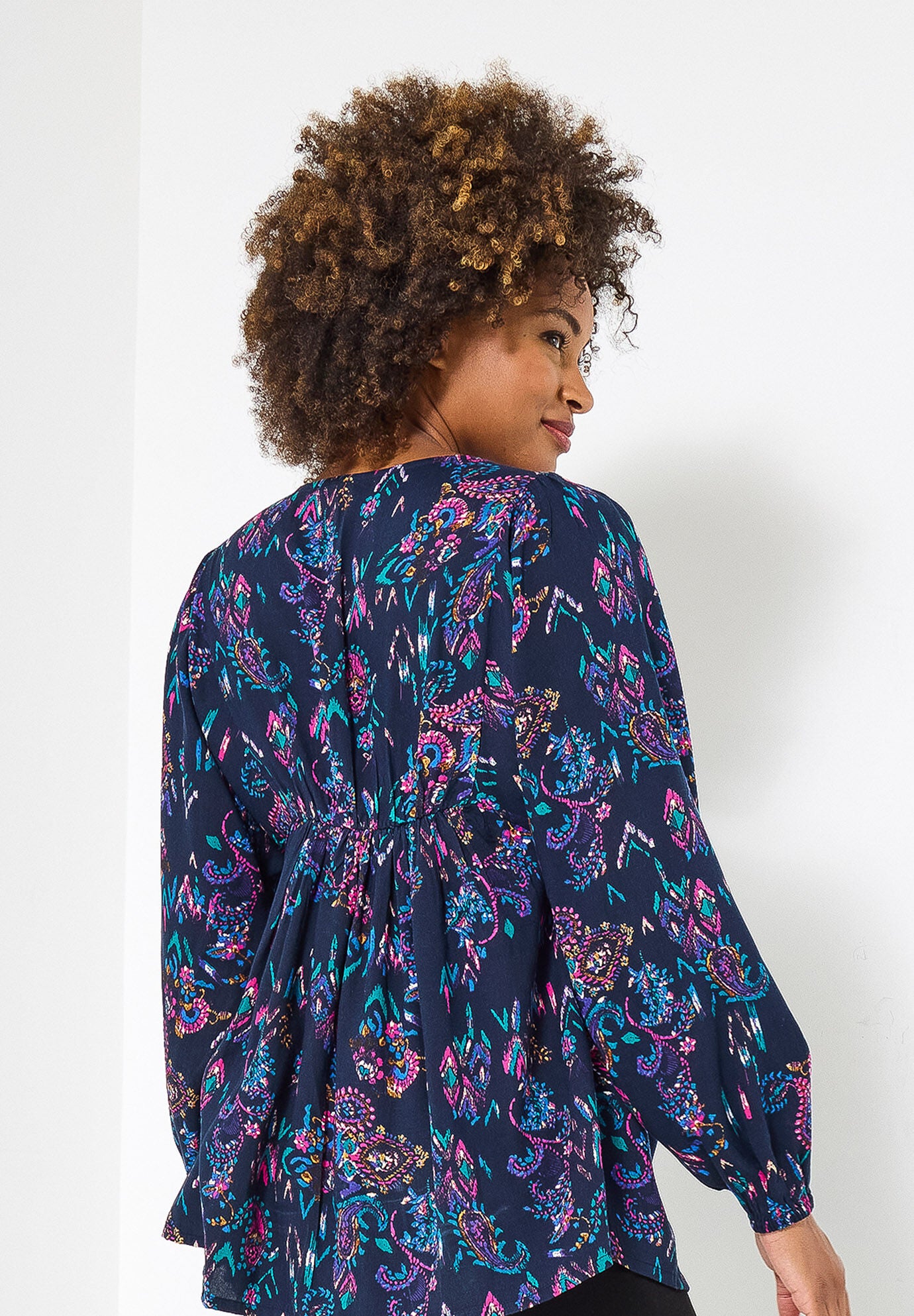 Boho Embroidered Blouse, BOHO MIXED PAISLEY, alternate image number 2