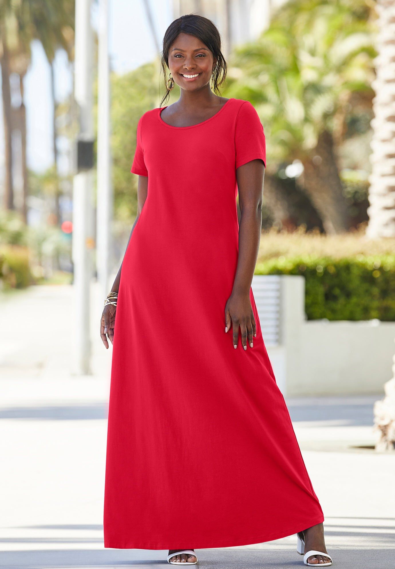 Knit Sleeveless A-line Maxi Dress, Black | Ellos Knit Sleeveless A-line Maxi Dress, Black | Ellos