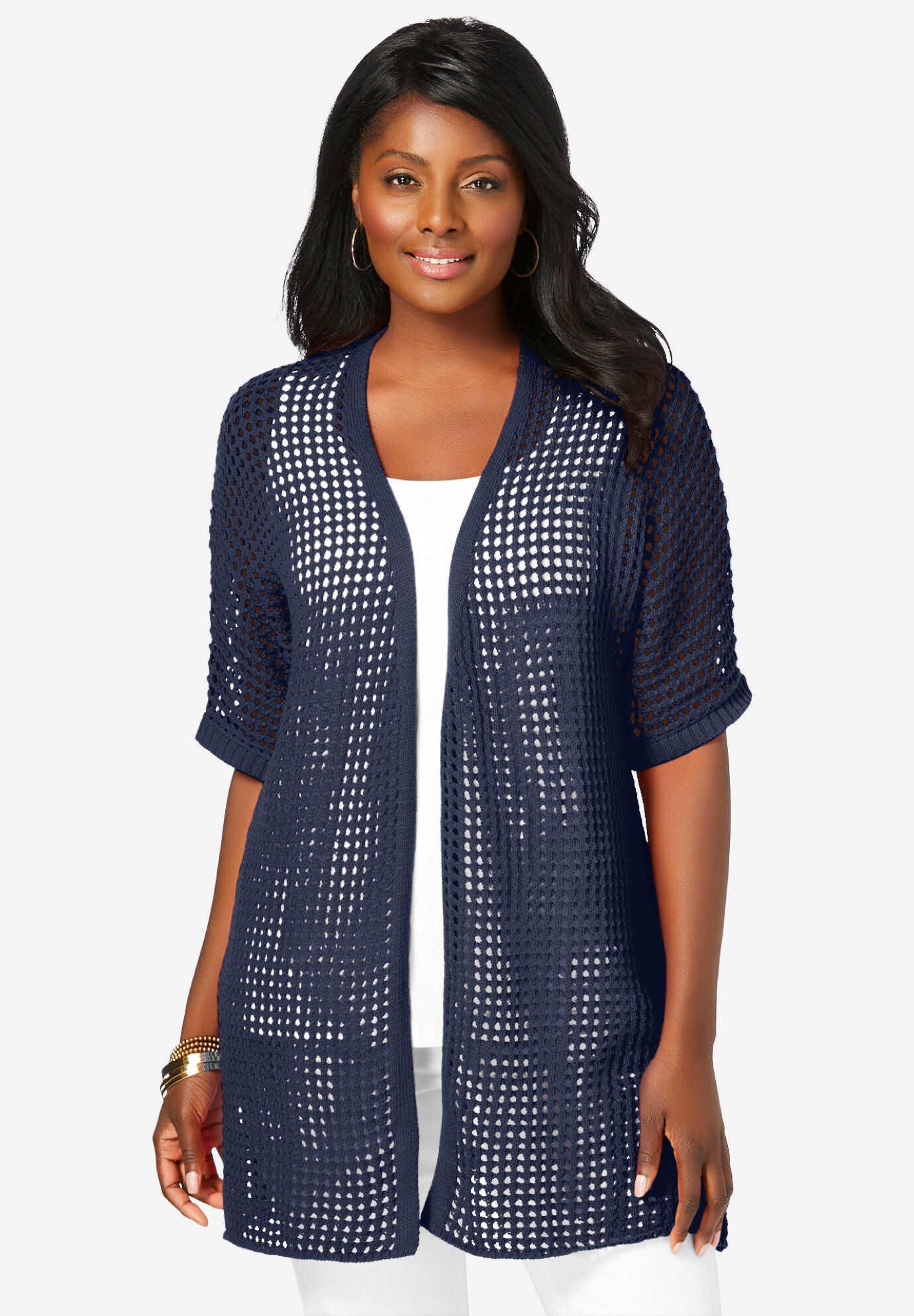 Jessica London Womens Plus Size Sweater Duster