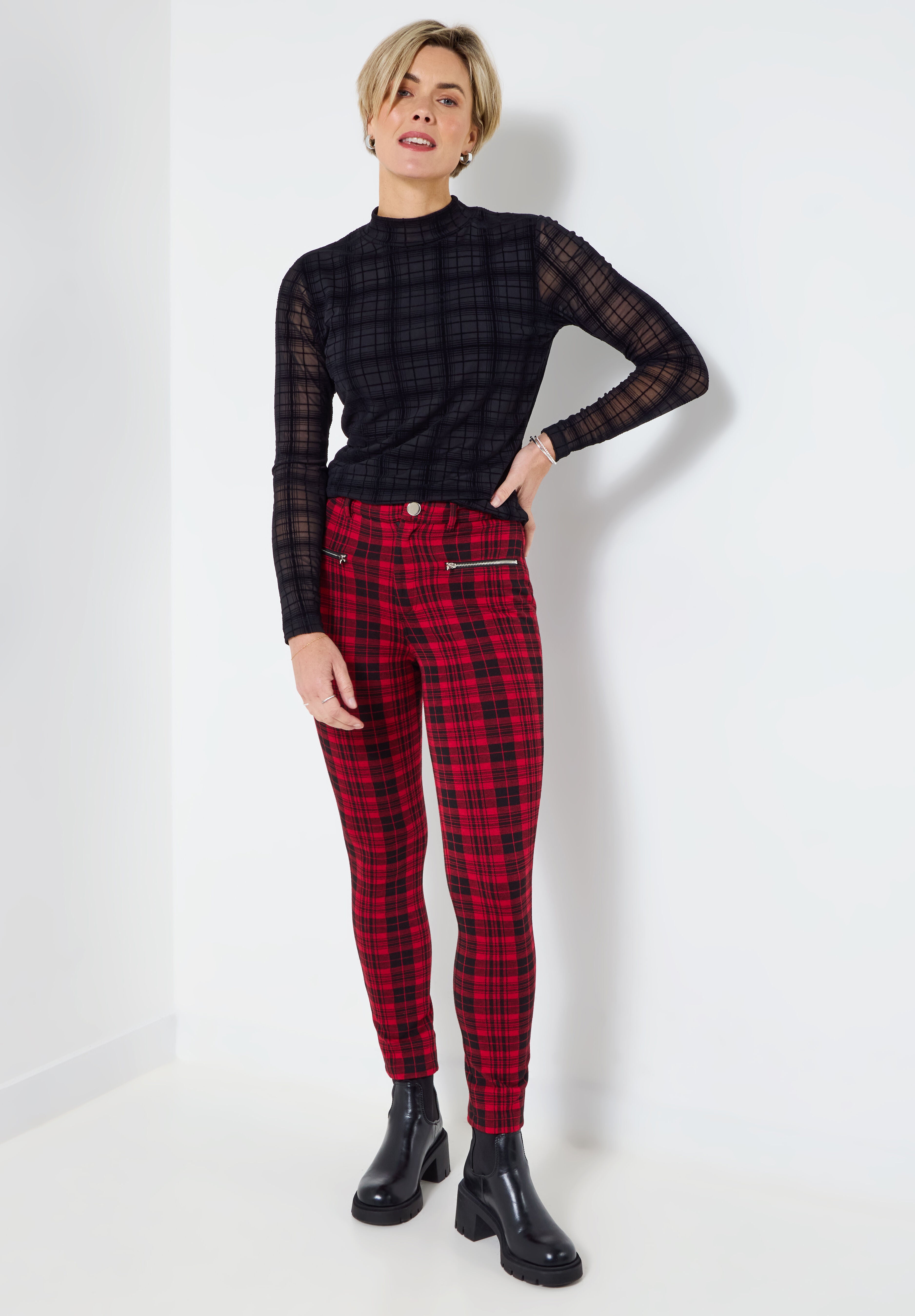 Plaid Legging, RED BOX PLAID, alternate image number 5
