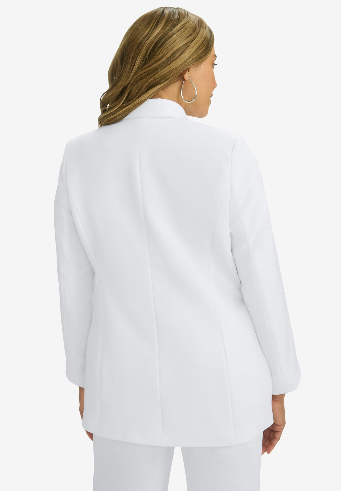 Bi-Stretch Blazer, WHITE, on-hover image number 1