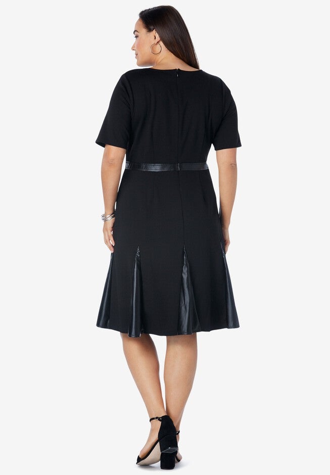 Ponte Fit & Flare Dress, , on-hover image number 1