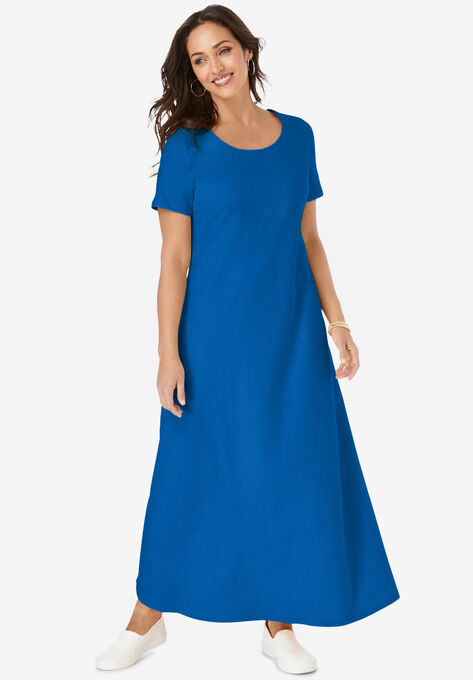 T-Shirt Maxi Dress, VIVID BLUE, hi-res image number null