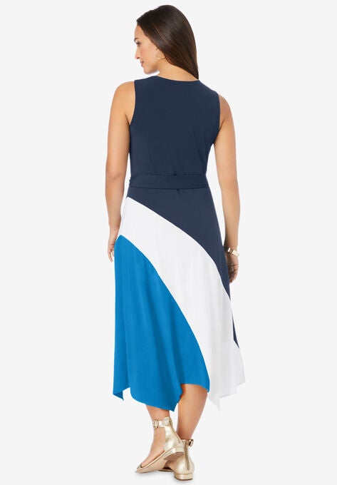 Asymmetric Side-Tie Midi Dress, , on-hover image number null