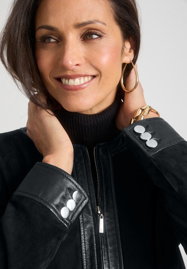 Suede Lady Jacket, BLACK, alternate image number null