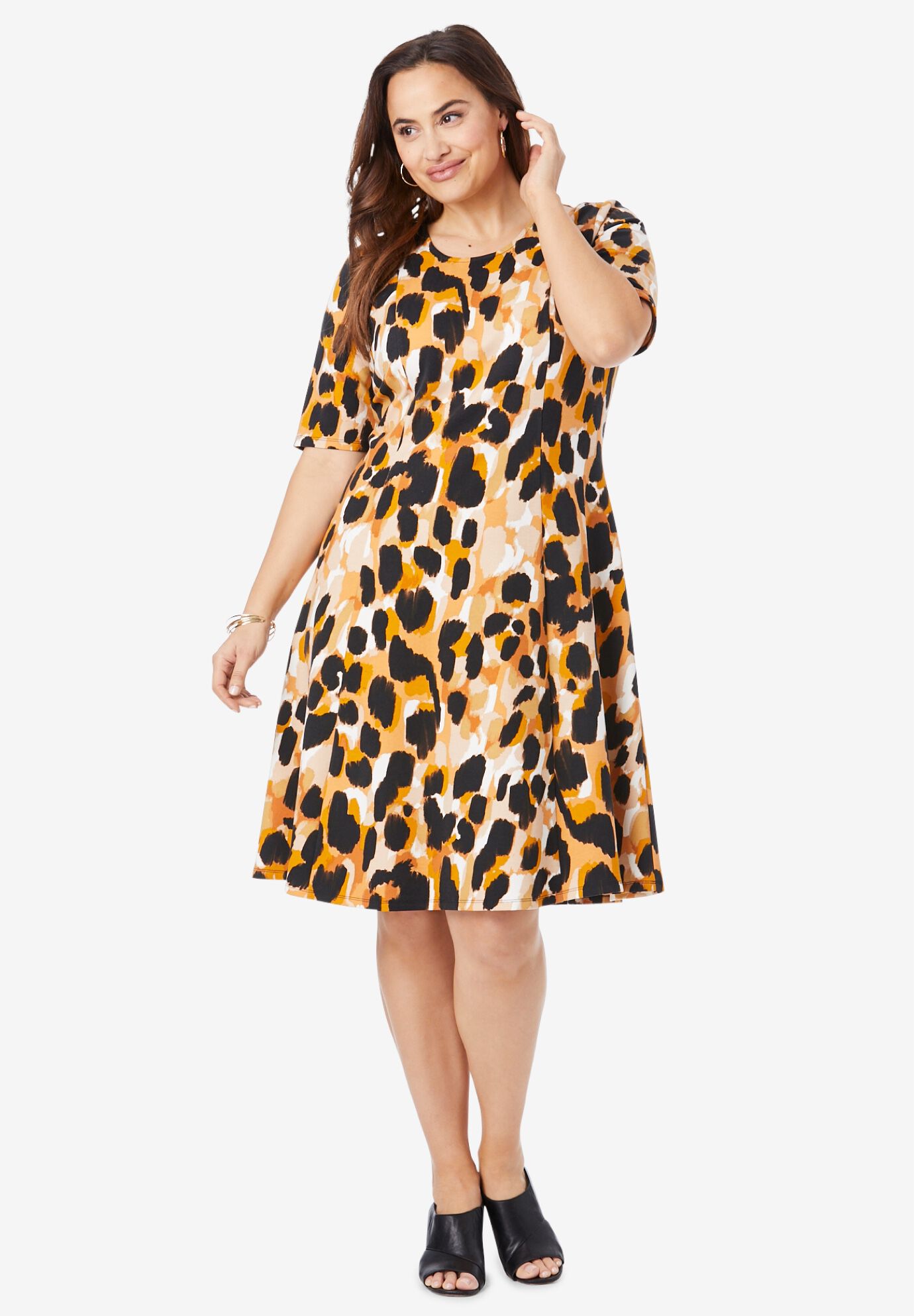 ponte flare dress