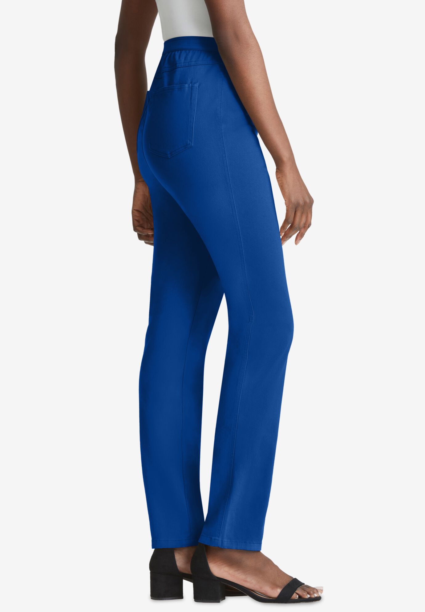 Stretch Denim Straight-Leg Jegging, DARK SAPPHIRE, alternate image number 2