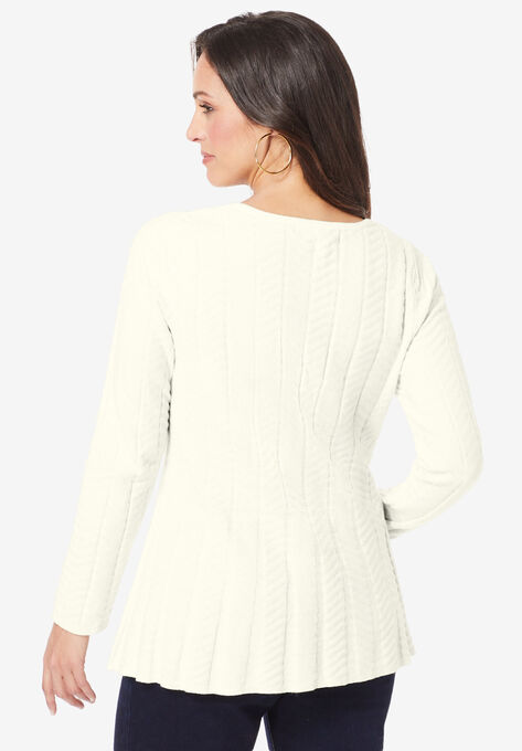 Chevron Fit & Flare Sweater, , on-hover image number null