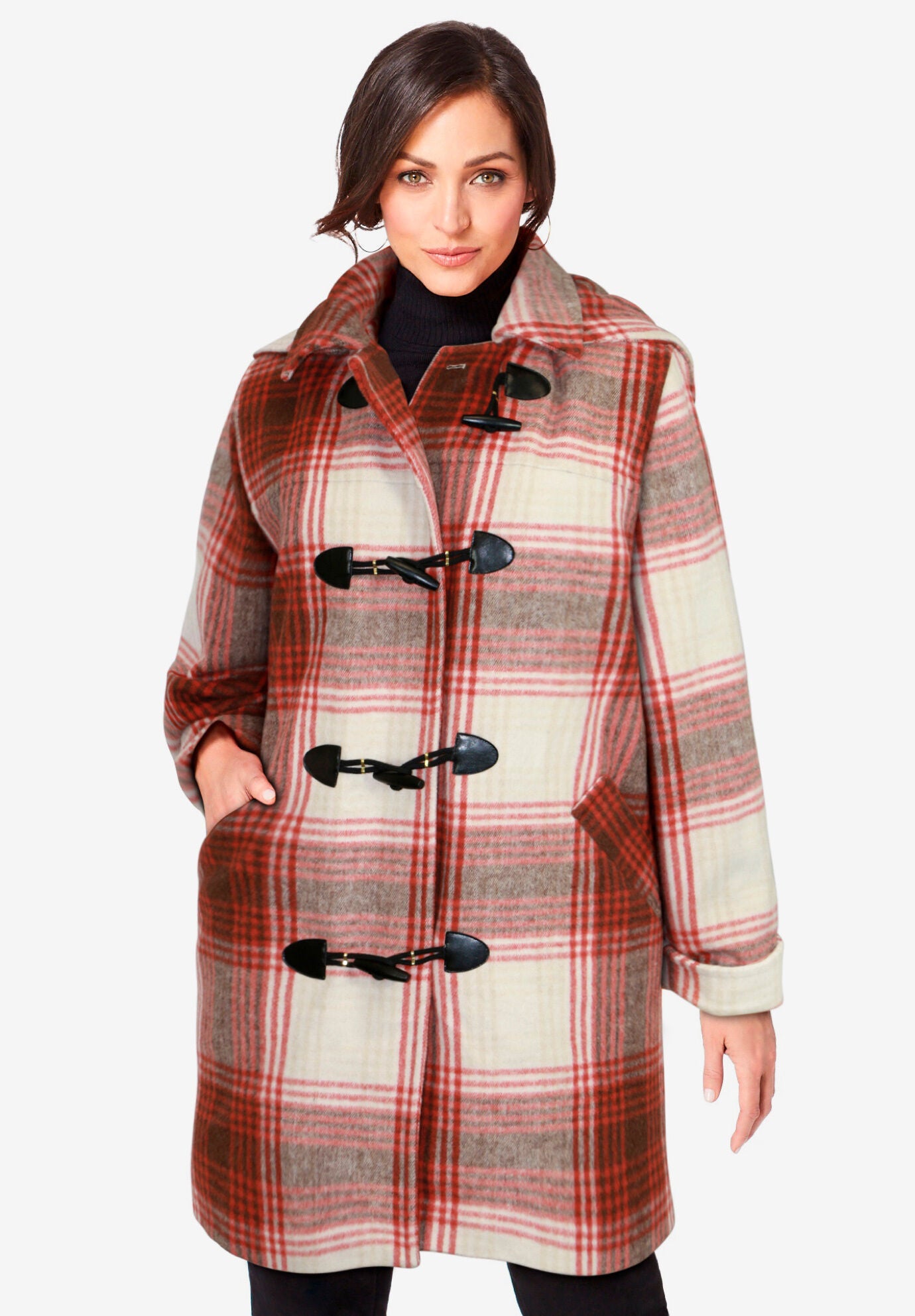 Hooded Toggle Wool Coat Jessica London