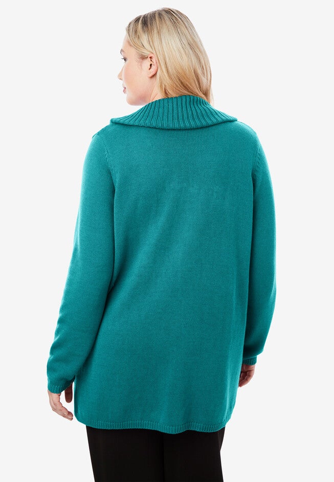 Cotton Cashmere Cowl Neck Sweater, , on-hover image number null