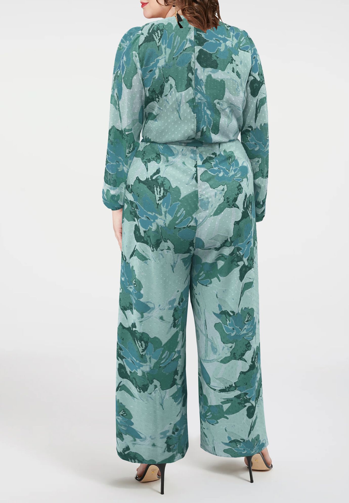 Faux Wrap Jumpsuit, GREEN, on-hover image number 1