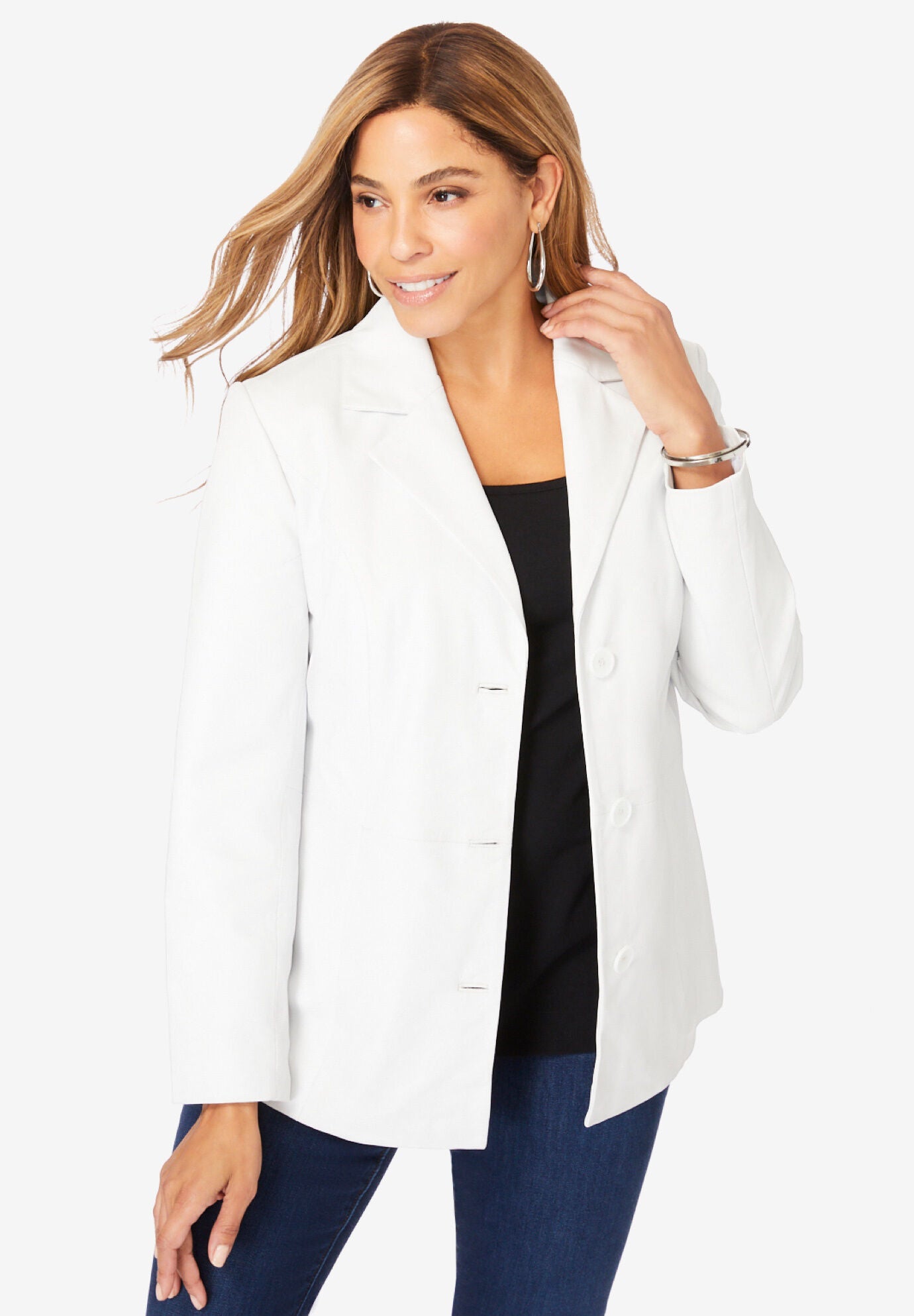 Plus size deals white wool coat
