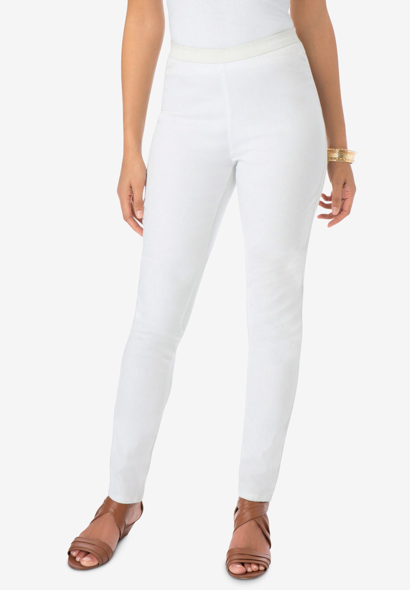 Black Denim Jeggings With Elastic Waist