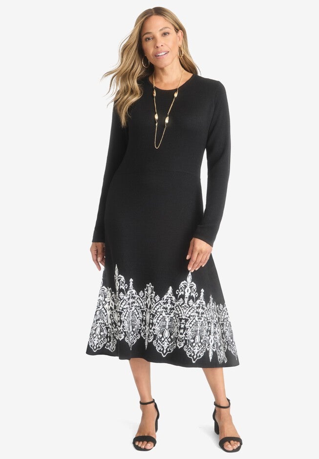 Jacquard Sweater Dress Jessica London