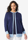 Fine Gauge Cardigan, NAVY FRENCH BLUE, hi-res image number null