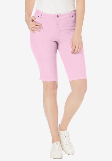 5-Pocket Denim Shorts, PINK, hi-res image number null