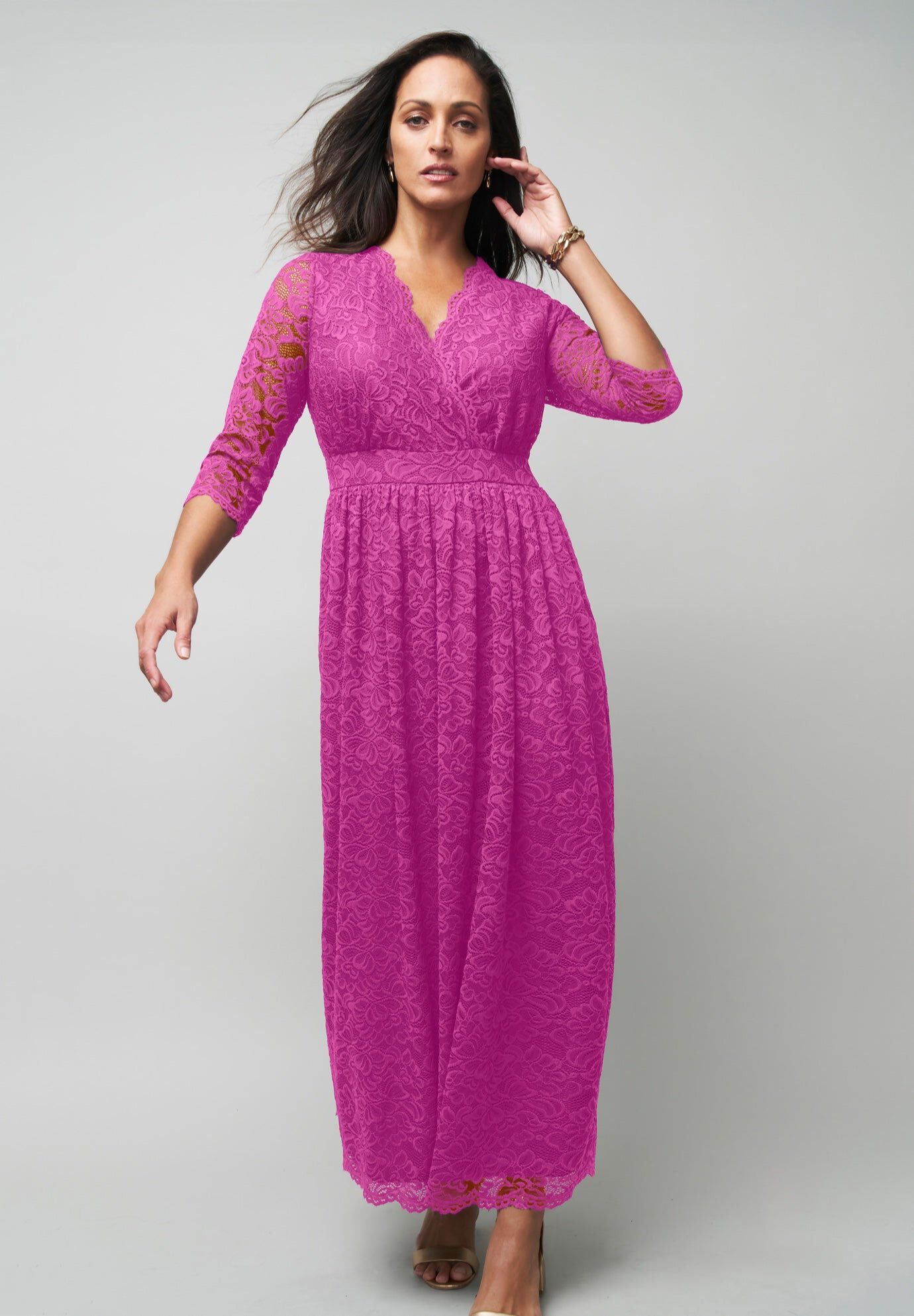 Simply Divine Tea-Length Satin Plus Size Party Dress with Pockets | Woman Within Simply Divine Tea-Length Satin Plus Size Party Dress with Pockets | Woman Within