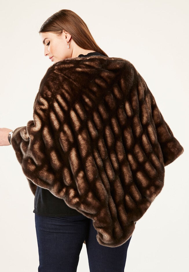 Faux Fur Poncho by Donna Salyers Fabulous-Furs®, , on-hover image number null