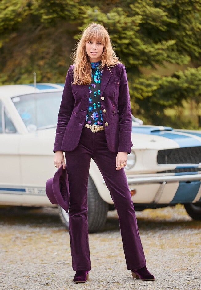 Moleskin Blazer, PURPLE PENNANT, alternate image number 5