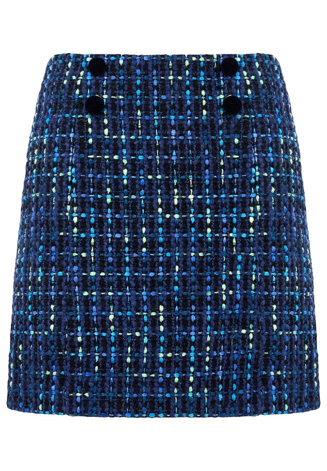 Tweed Pencil Skirt, NAVY TWEED, alternate image number null