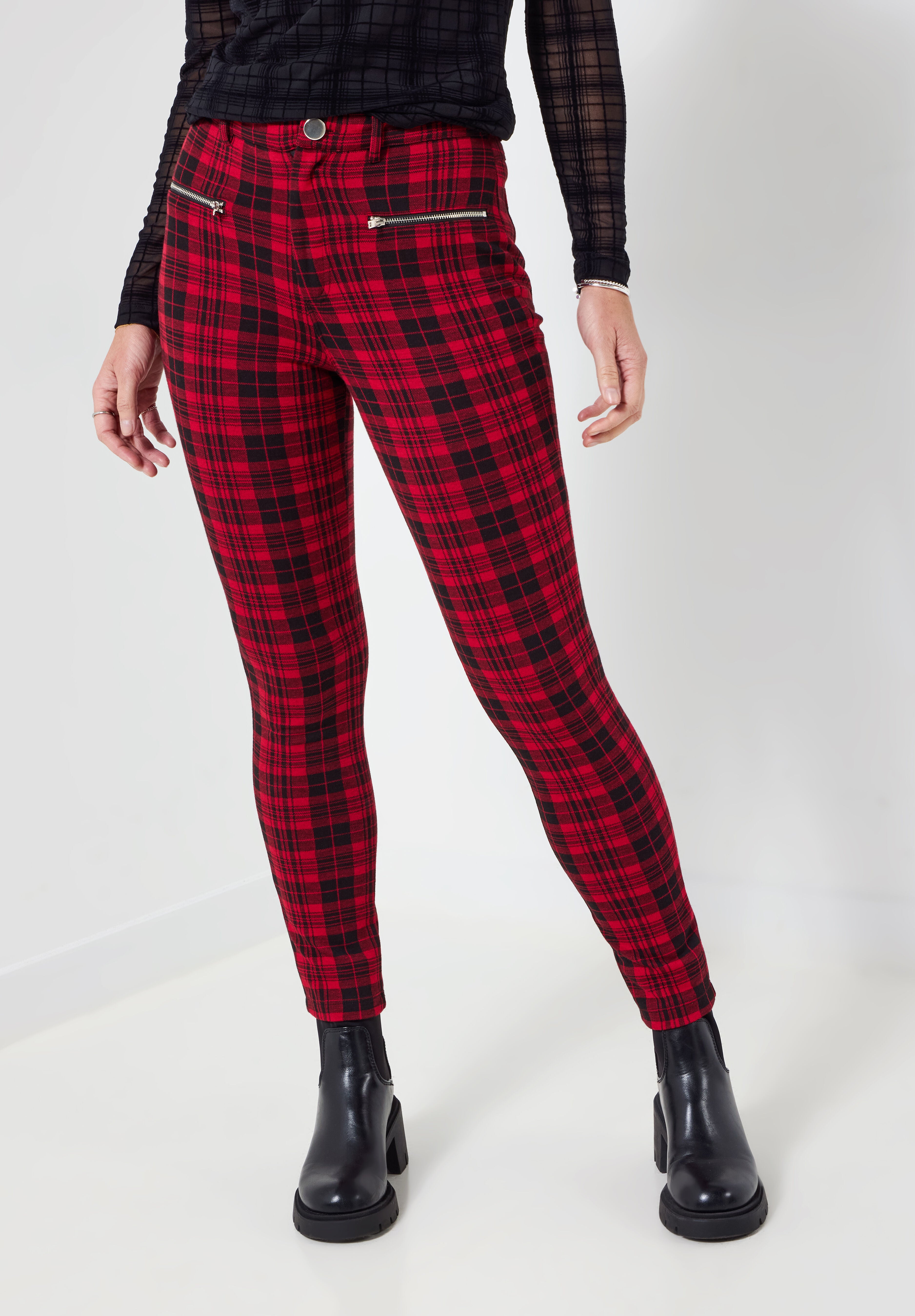 Plaid Legging, RED BOX PLAID, hi-res image number 0