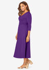 Knit Surplice Midi Dress, , alternate image number null