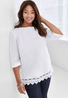 Lace Trim Blouse, , alternate image number null
