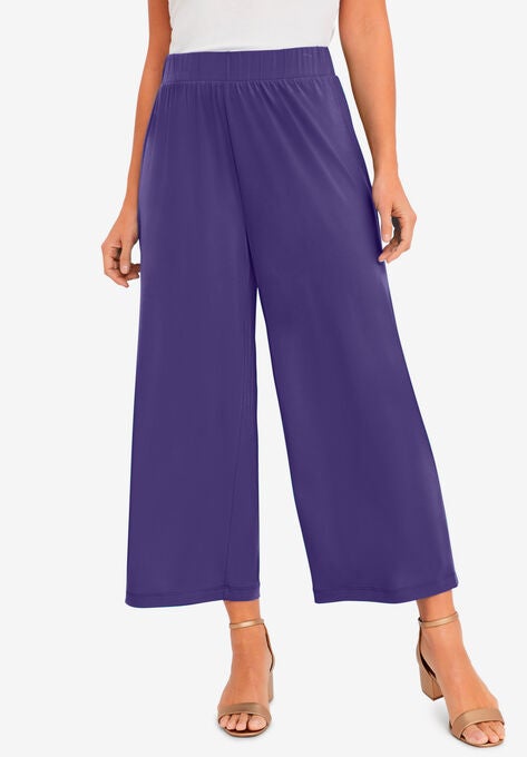 Travel Knit Wide-Leg Crop Pant, MIDNIGHT VIOLET, hi-res image number null