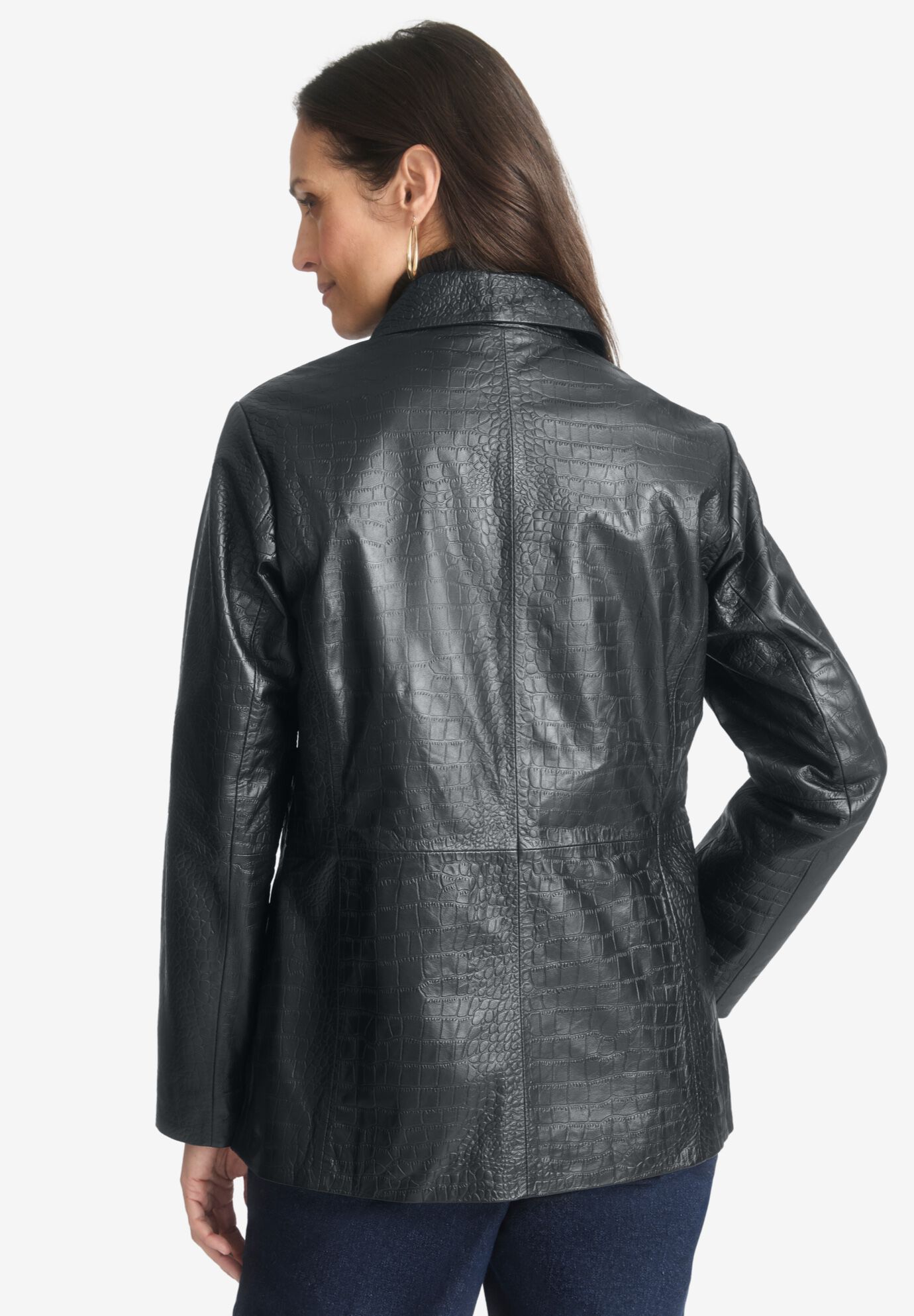 Croc Leather Blazer, , alternate image number 3