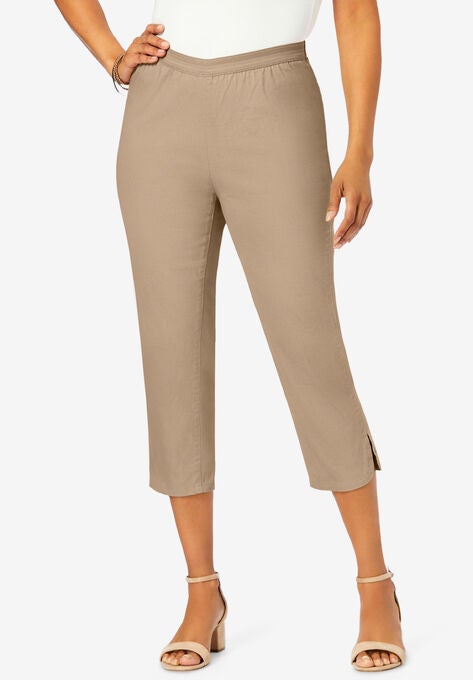 Curved Hem Crop Jeggings, NEW KHAKI, hi-res image number null