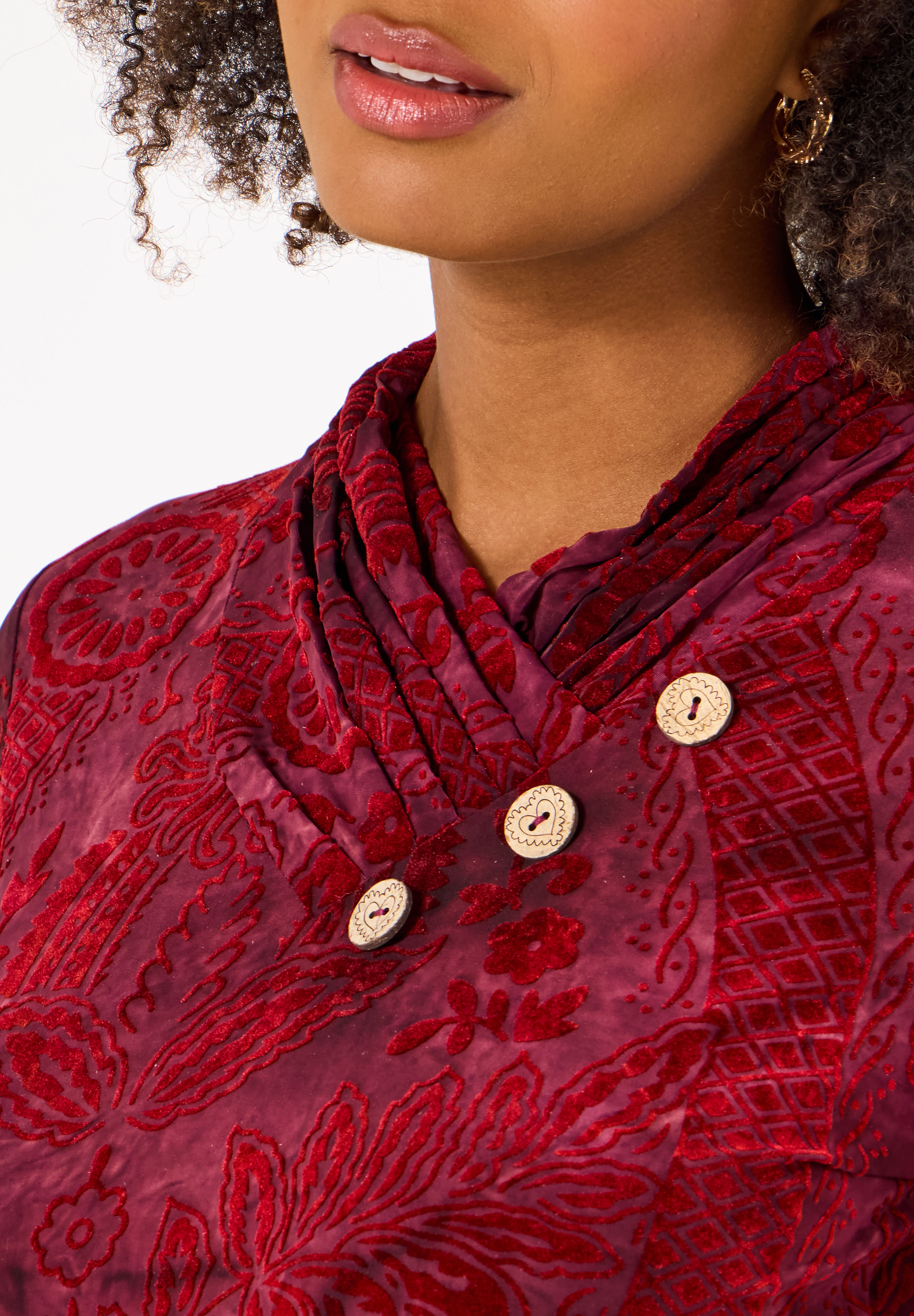 Asymmetric Burnout Tunic, RED BURNOUT, alternate image number 2